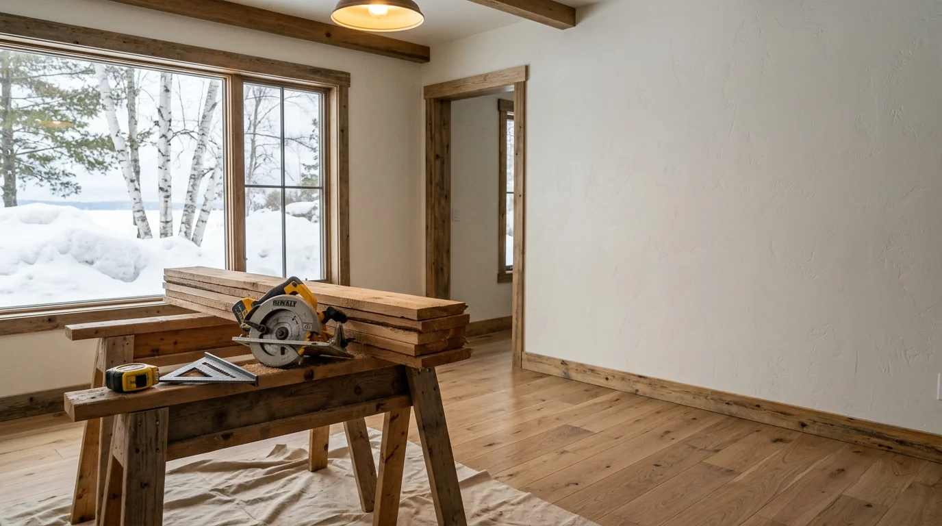 General contractor crew working on a home project in Traverse City, Michigan